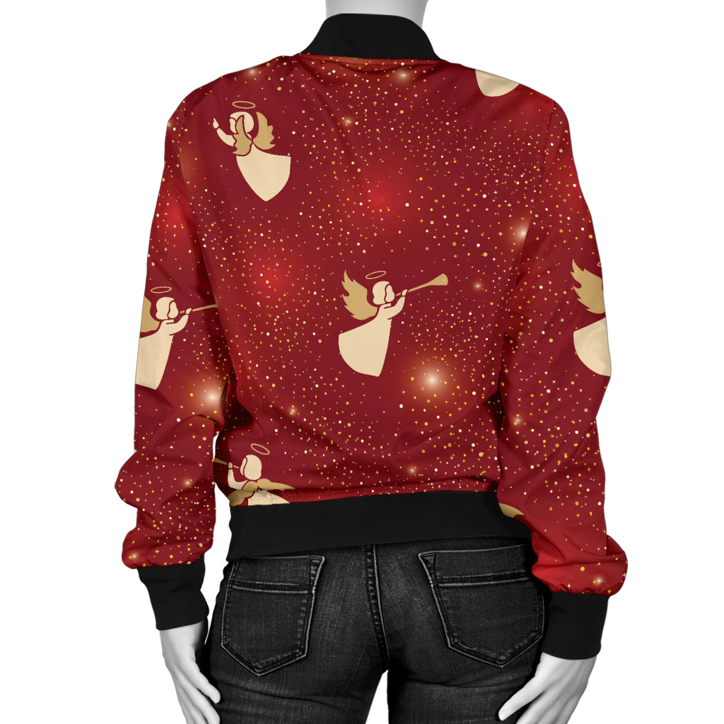 Angel Pattern Print Design 07 Women's Bomber Jacket