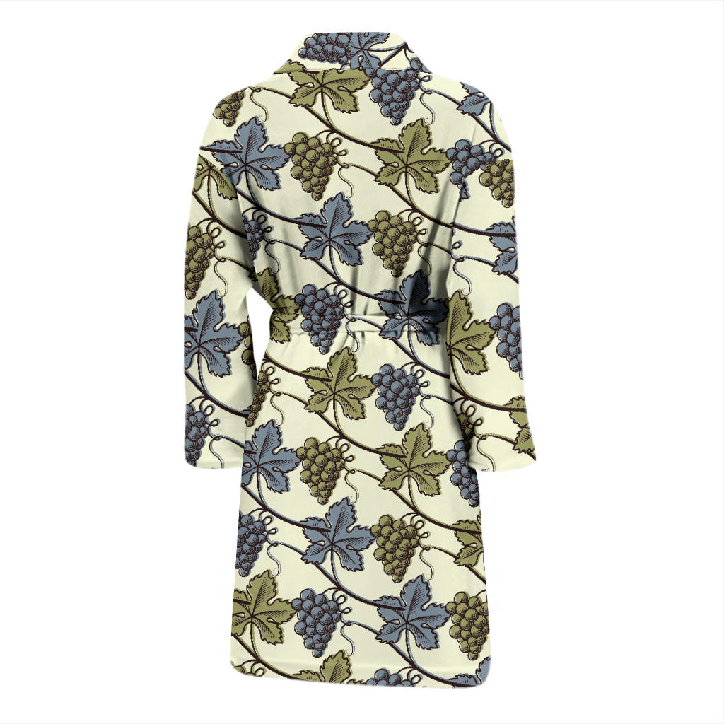Grape Pattern Print Design GP03 Men Bathrobe