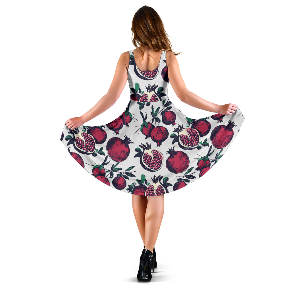 Pomegranate Pattern Print Design PG01 Midi Dress