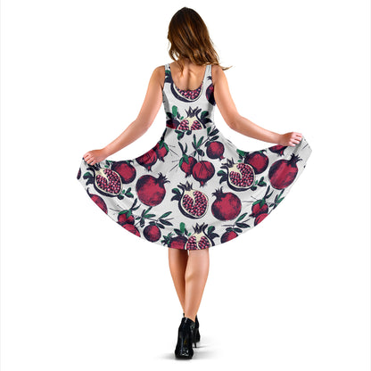 Pomegranate Pattern Print Design PG01 Midi Dress