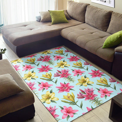 Lily Pattern Print Design LY010 Area Rugs