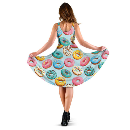 Donut Pattern Print Design DN05 Midi Dress