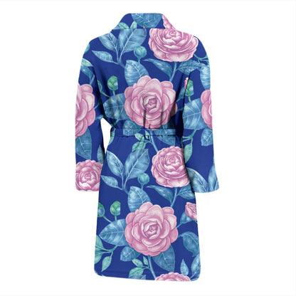 Camellia Pattern Print Design CM05 Men Bathrobe