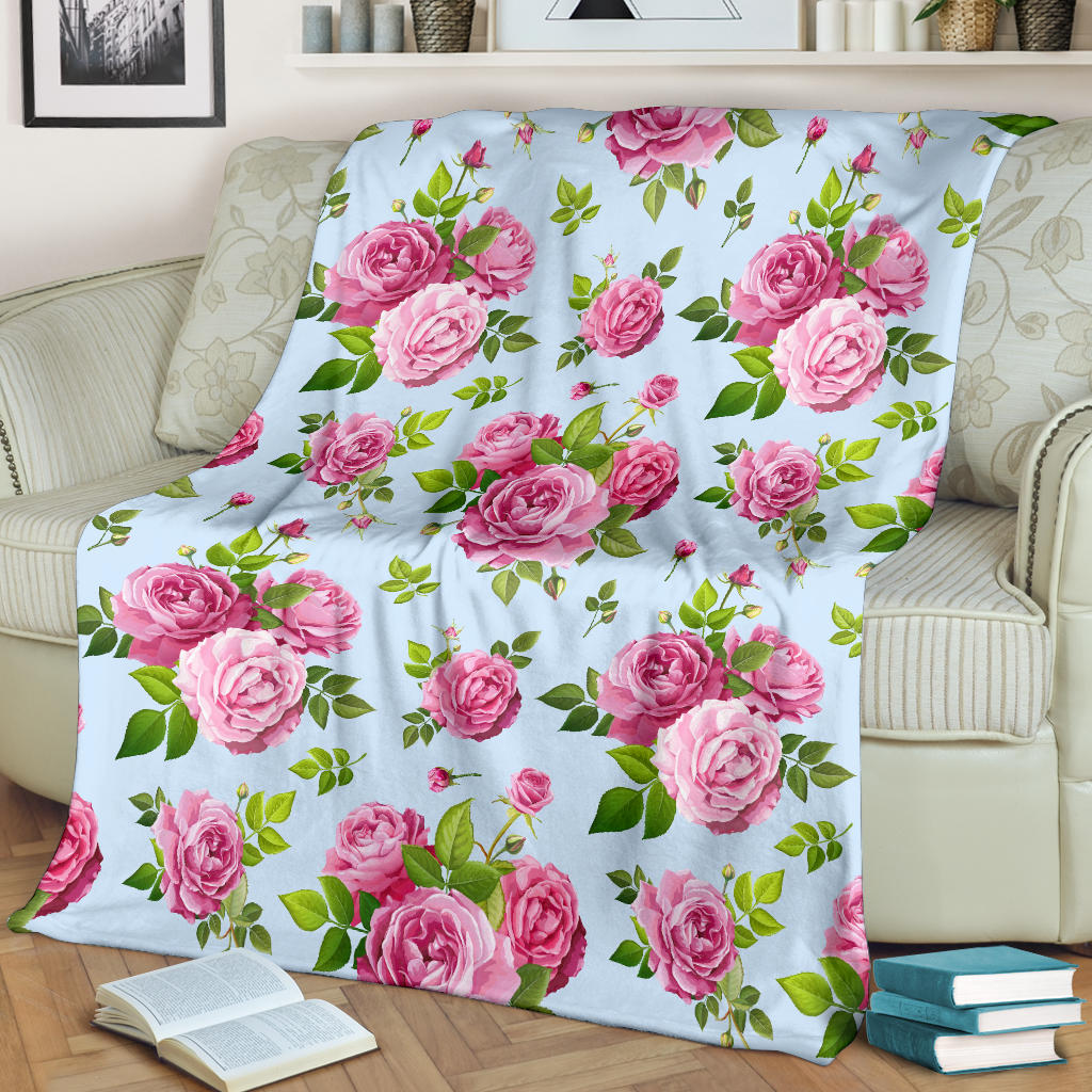 Rose Pink Pattern Print Design RO08 Fleece Blanket