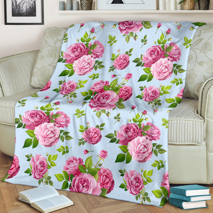 Rose Pink Pattern Print Design RO08 Fleece Blanket