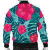 Red Hibiscus Pattern Print Design HB017 Men Bomber Jacket