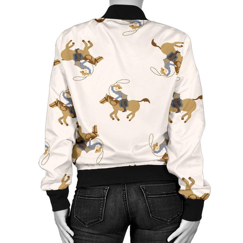 Cowboy Pattern Print Design 01 Women's Bomber Jacket