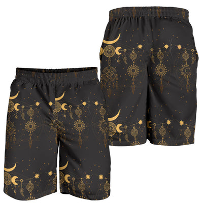 Sun Moon Boho Style Mens Shorts