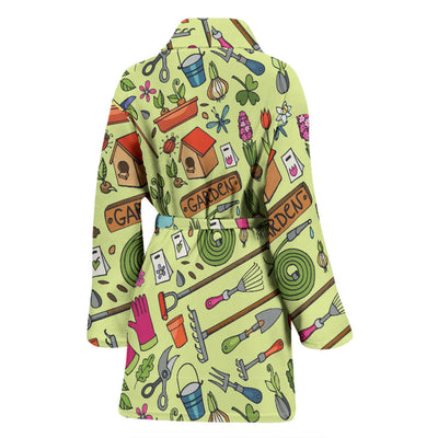 Gardening Pattern Print Design G02 Women Bathrobe