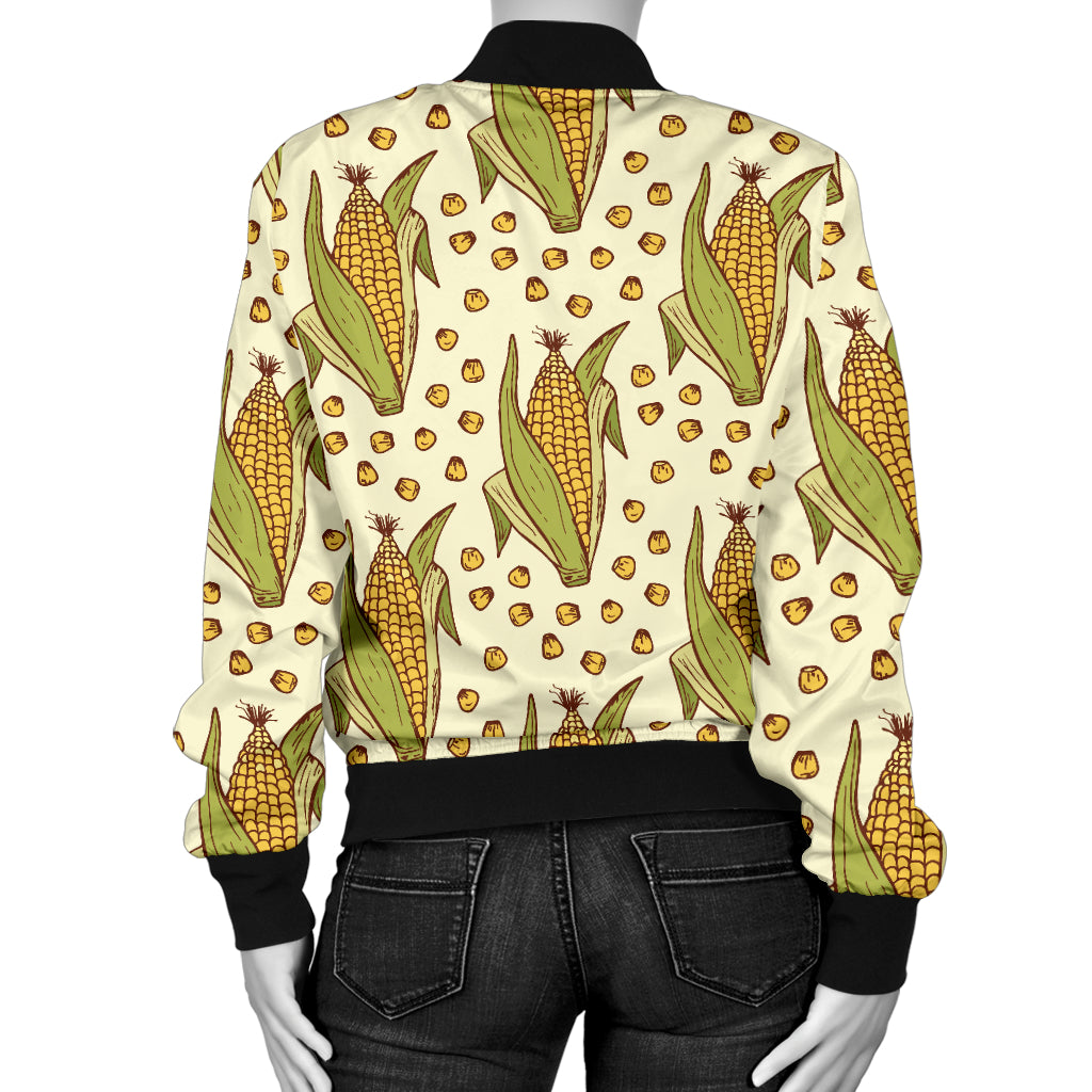 Corn Pattern Print Design 01 Women's Bomber Jacket