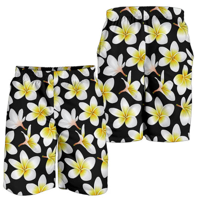 Yellow Plumeria Hawaiian Flowers Mens Shorts