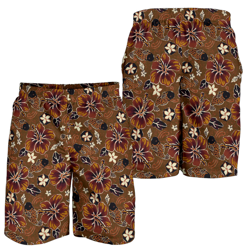 Hawaiian Themed Pattern Print Design H01 Mens Shorts