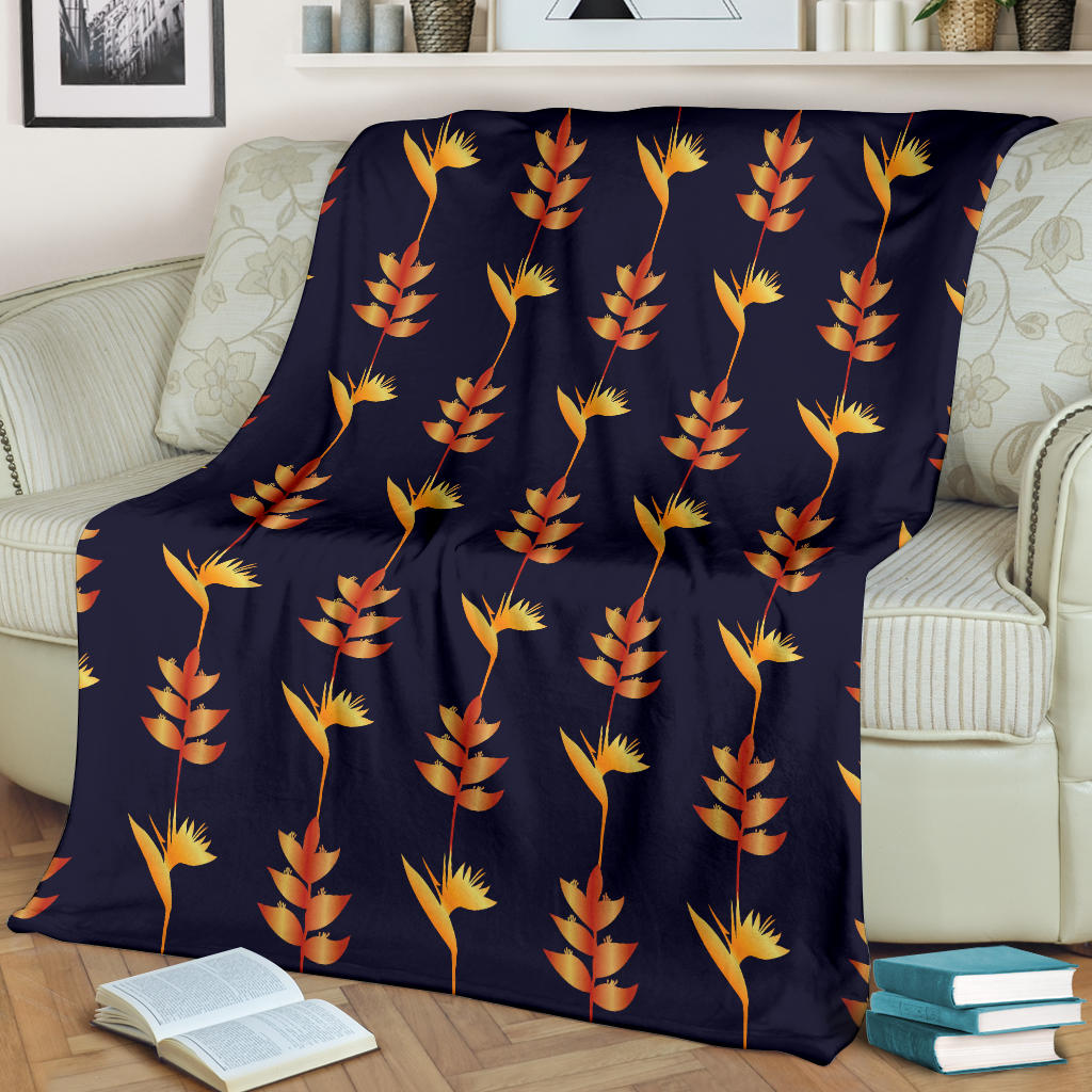 Heliconia Pattern Print Design HL06 Fleece Blanket