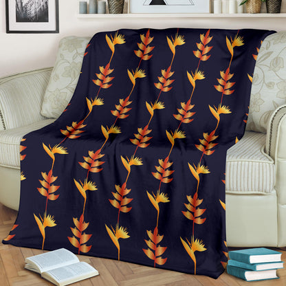 Heliconia Pattern Print Design HL06 Fleece Blanket