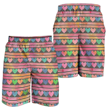 Heart Pattern Print Design HE010 Mens Shorts