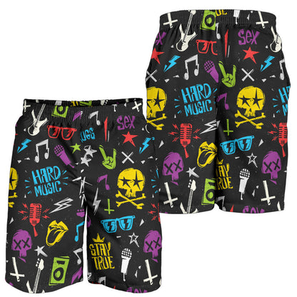 Rock and Roll Pattern Print Design A02 Mens Shorts
