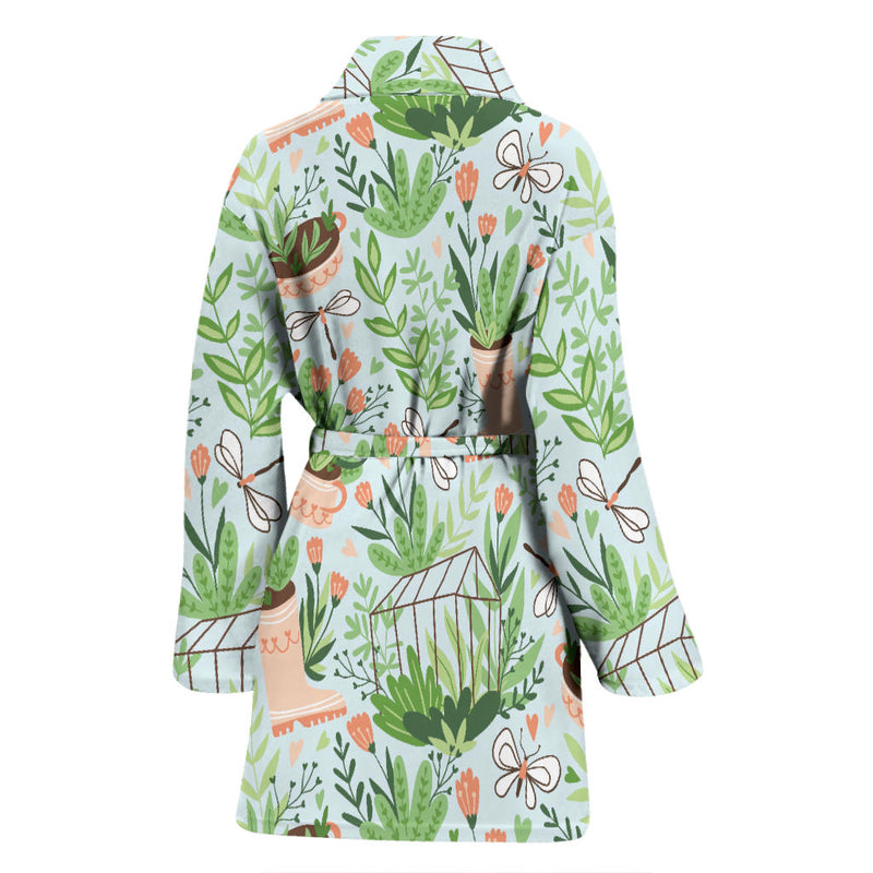 Gardening Pattern Print Design G04 Women Bathrobe