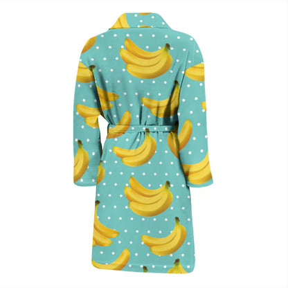 Banana Pattern Print Design BA02 Men Bathrobe