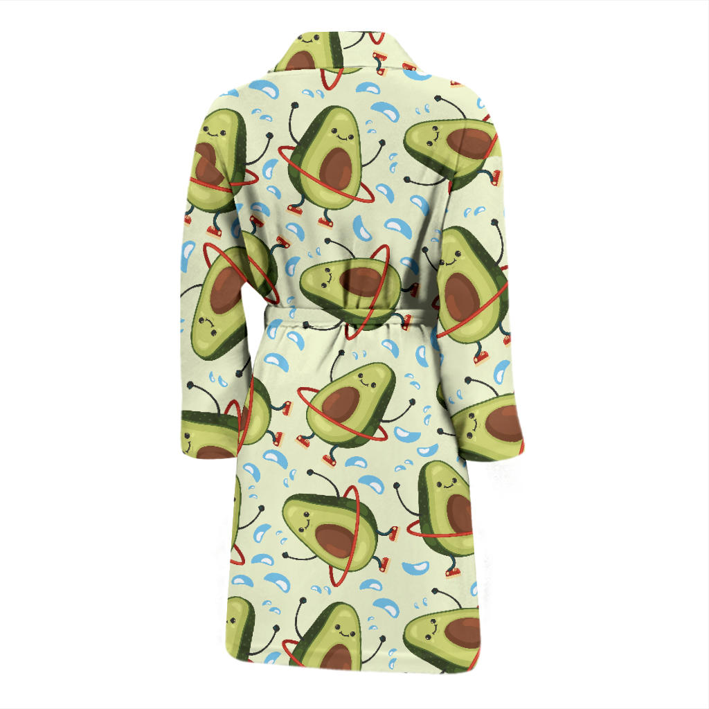 Avocado Pattern Print Design AC02 Men Bathrobe