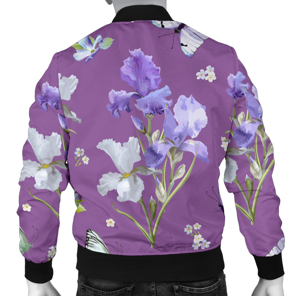 Iris Pattern Print Design IR09 Men Bomber Jacket