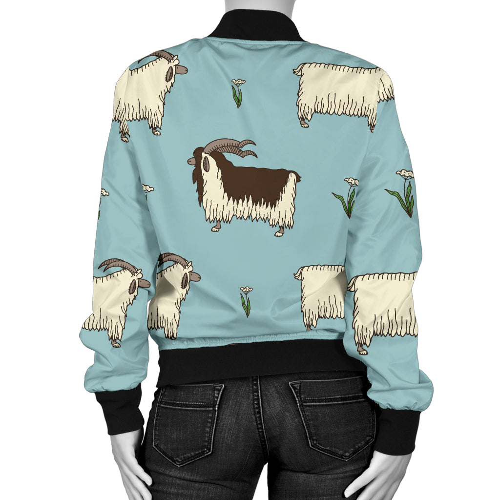 Goat Pattern Print Design 02 Women's Bomber Jacket