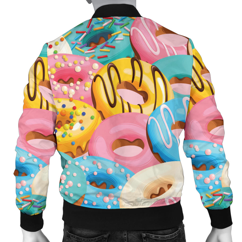 Donut Pattern Print Design DN01 Men Bomber Jacket