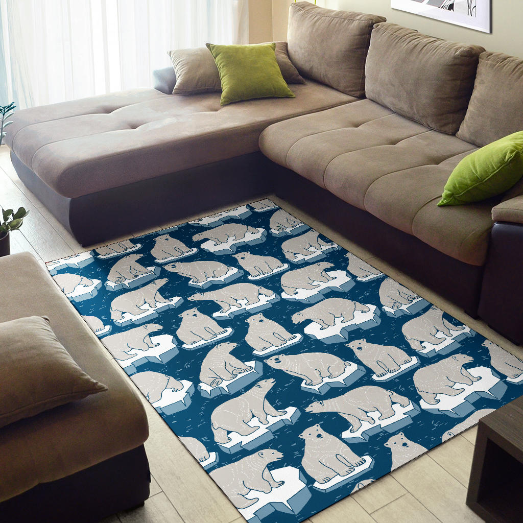 Polar Bear Pattern Print Design PB03 Area Rugs