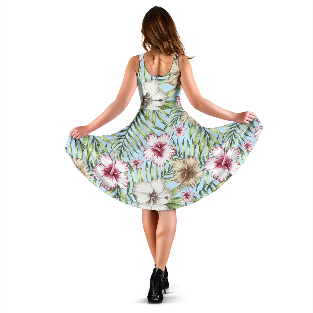 Tropical Flower Pattern Print Design TF05 Midi Dress
