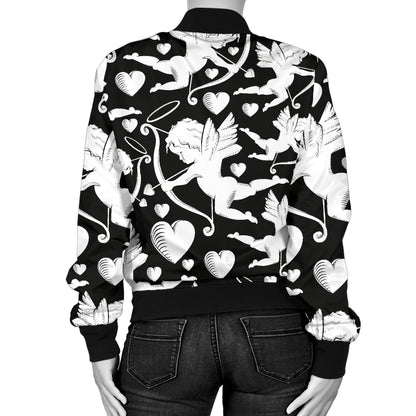 Cupid Pattern Print Design 04 Women's Bomber Jacket