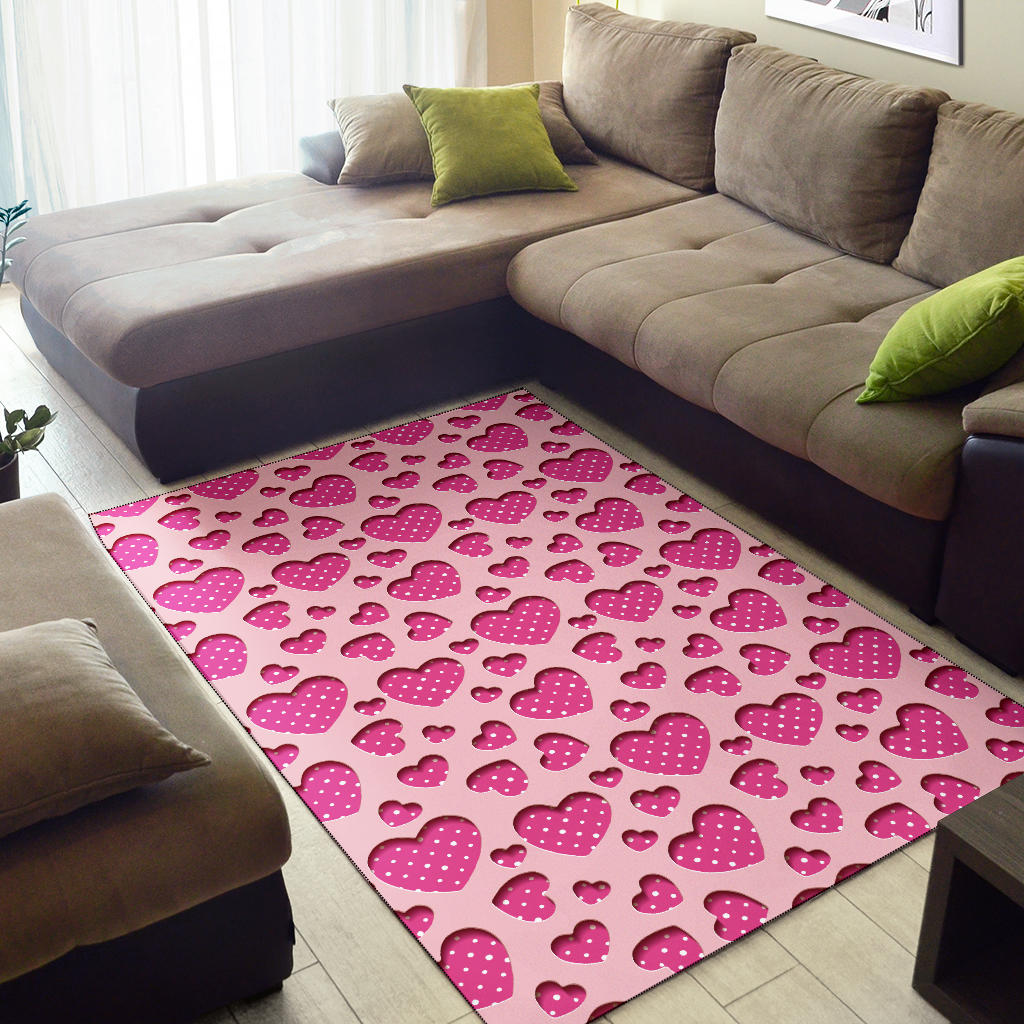 Heart Pink Pattern Print Design HE06 Area Rugs