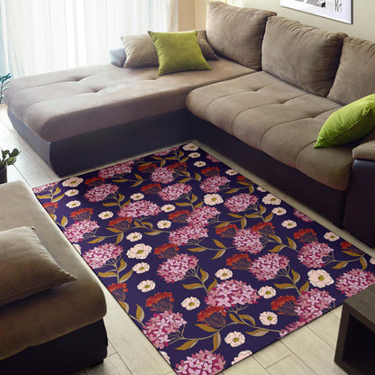 Hydrangea Pattern Print Design HD010 Area Rugs