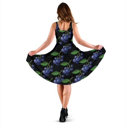 Blueberry Pattern Print Design BB01 Midi Dress