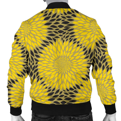 Sunflower Pattern Print Design SF06 Men Bomber Jacket