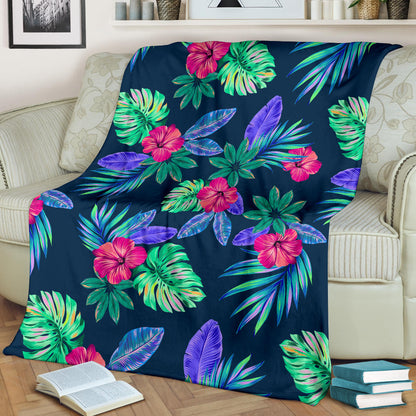 Tropical Flower Pattern Print Design TF09 Fleece Blanket