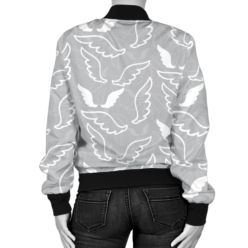 Angel Wings Pattern Print Design 01 Women's Bomber Jacket