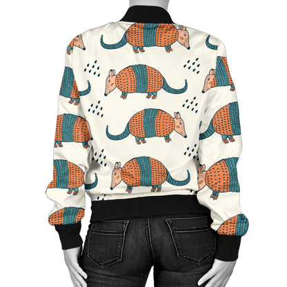 Armadillo Pattern Print Design 01 Women's Bomber Jacket