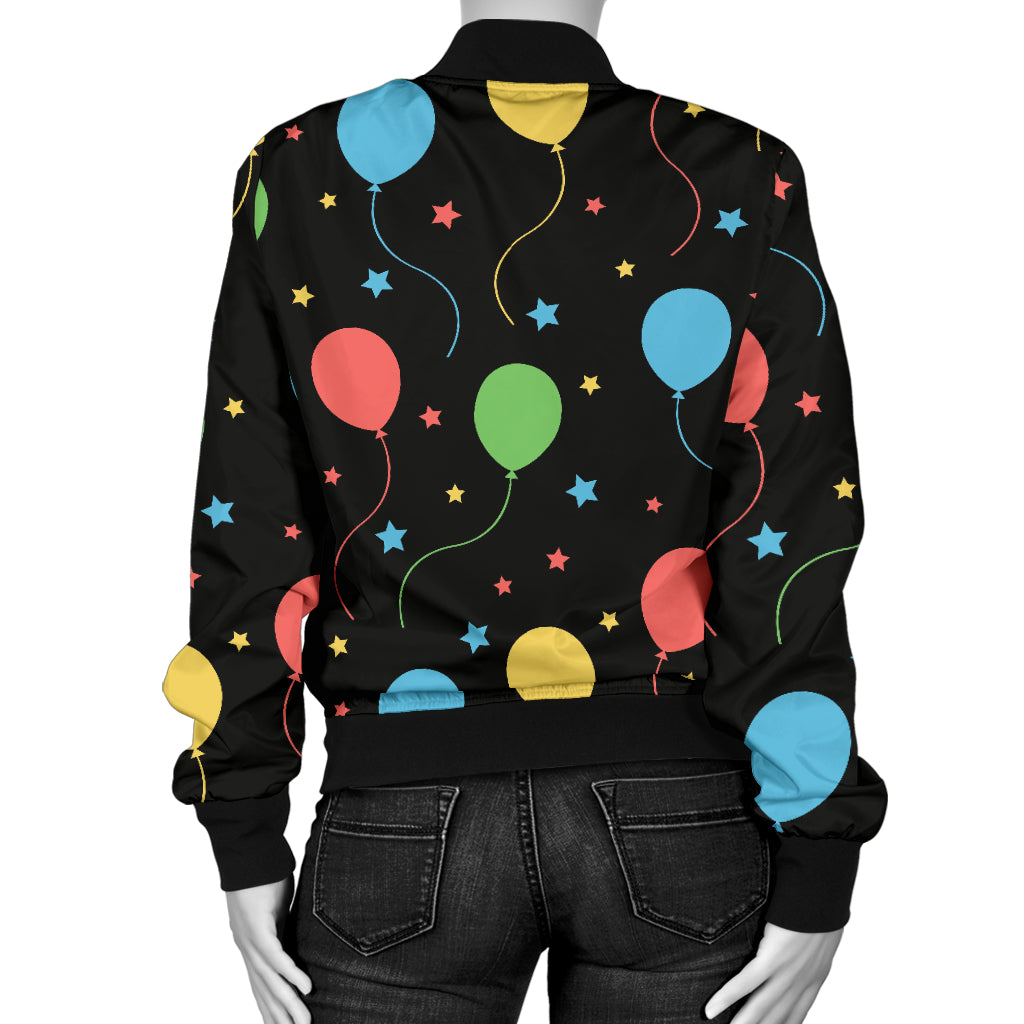 Ballon Colorful Pattern Print Design 04 Women's Bomber Jacket