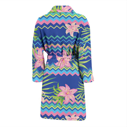 Lily Pattern Print Design LY015 Men Bathrobe