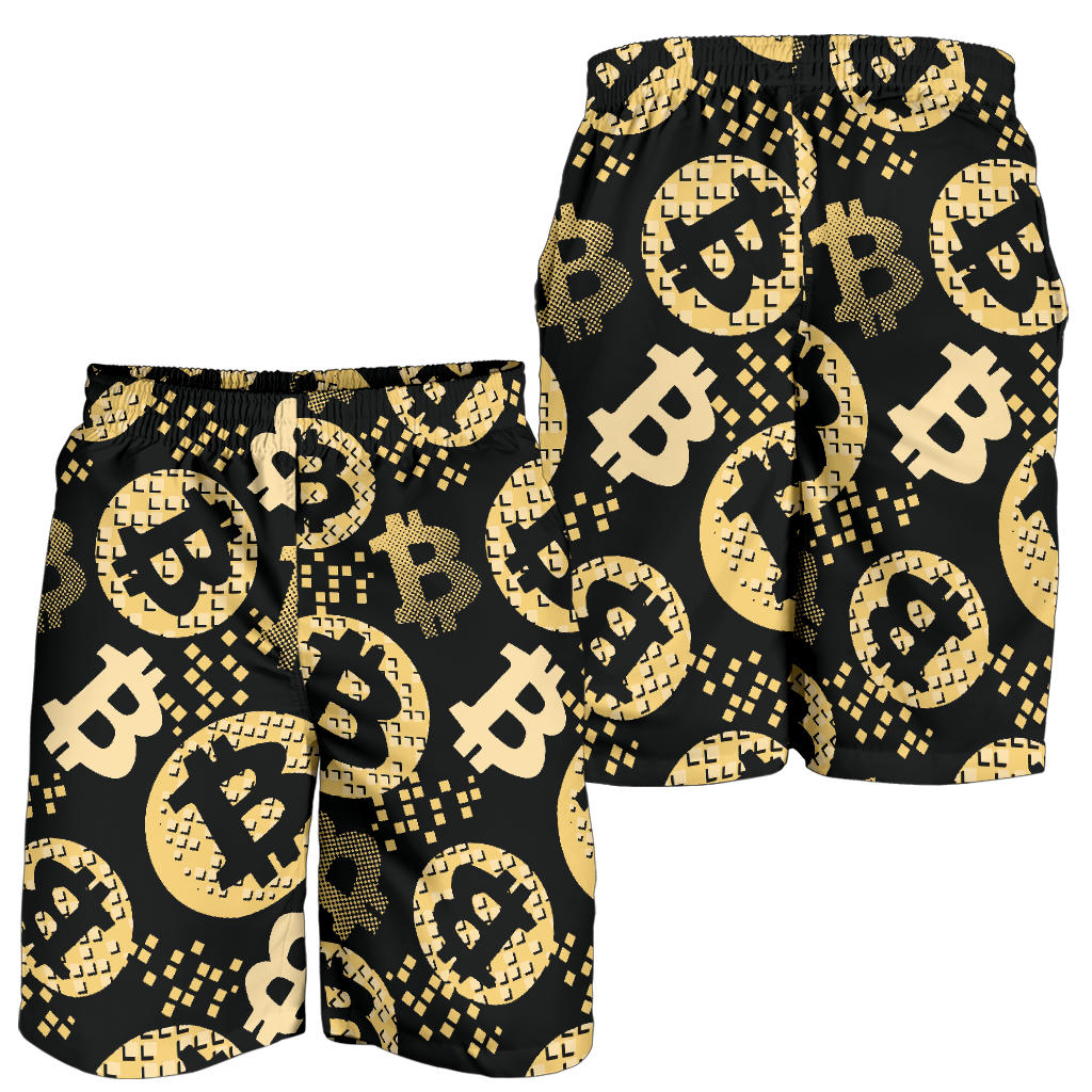 Bitcoin Pattern Print Design DO06 Mens Shorts