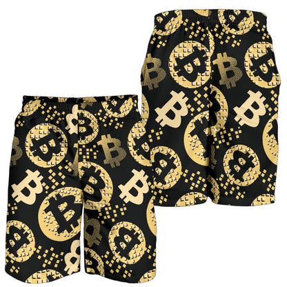 Bitcoin Pattern Print Design DO06 Mens Shorts