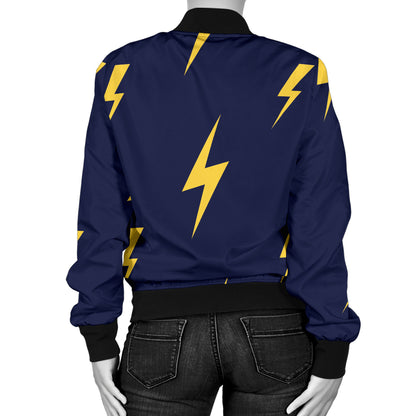 Lightning Thunder Pattern Print Design 03 Women's Bomber Jacket