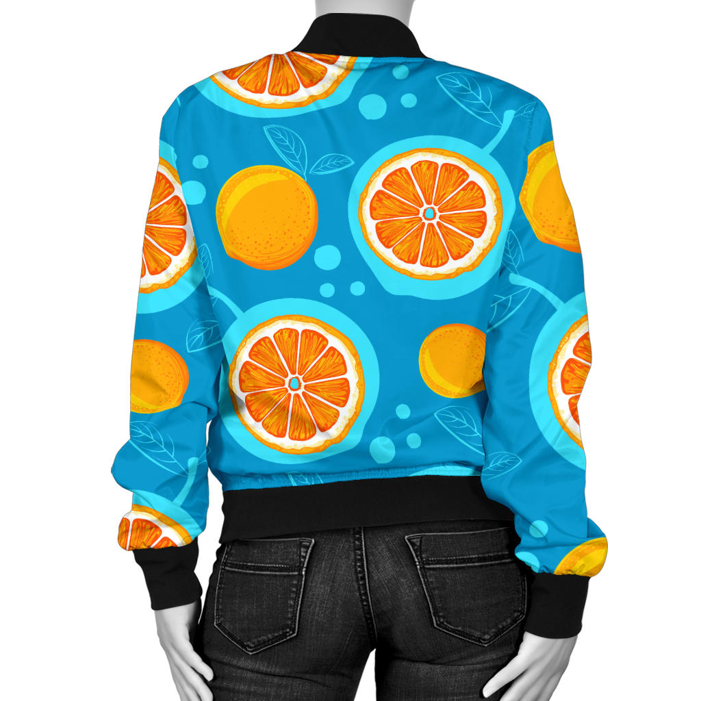 Grapefruit Pattern Print Design GF03 Women Bomber Jacket