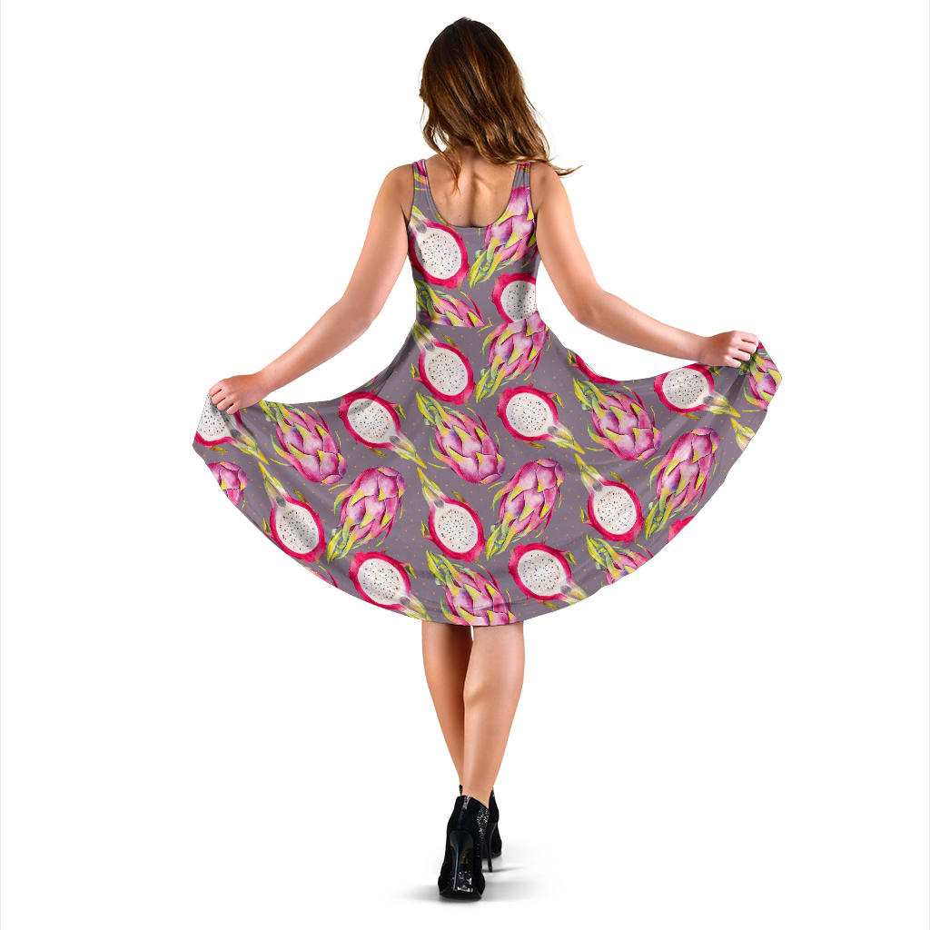 Dragonfruit Pattern Print Design DF03 Midi Dress