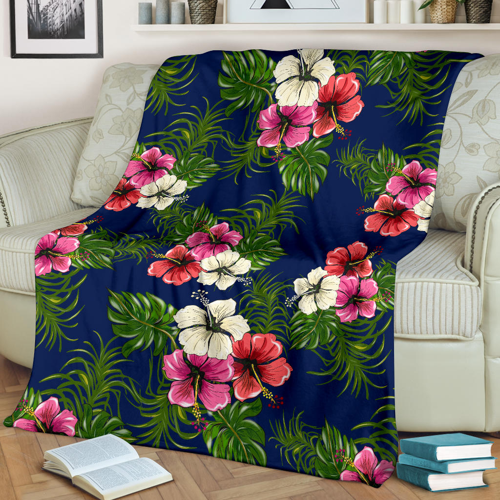 Hibiscus Pattern Print Design HB028 Fleece Blanket