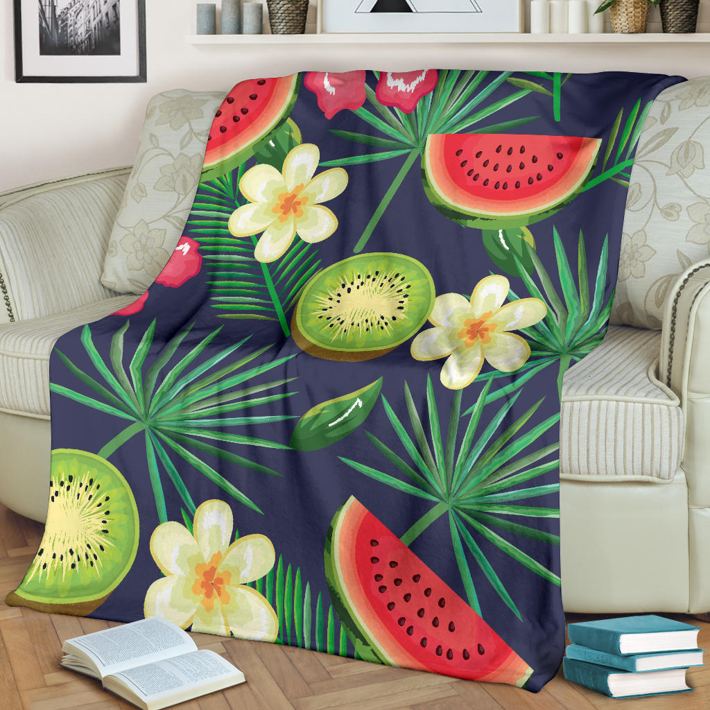 Tropical Fruits Pattern Print Design TF05 Fleece Blanket