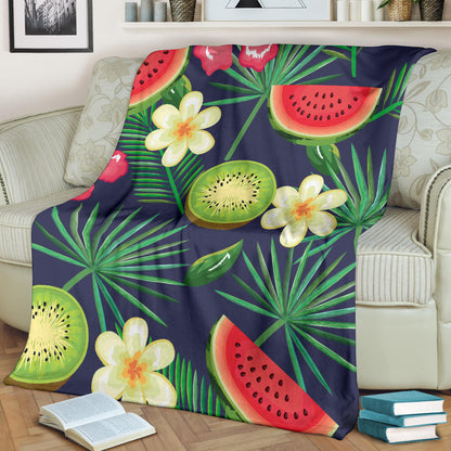 Tropical Fruits Pattern Print Design TF05 Fleece Blanket