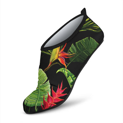 Bird Of Paradise Pattern Print Design BOP010 Aqua Water Shoes