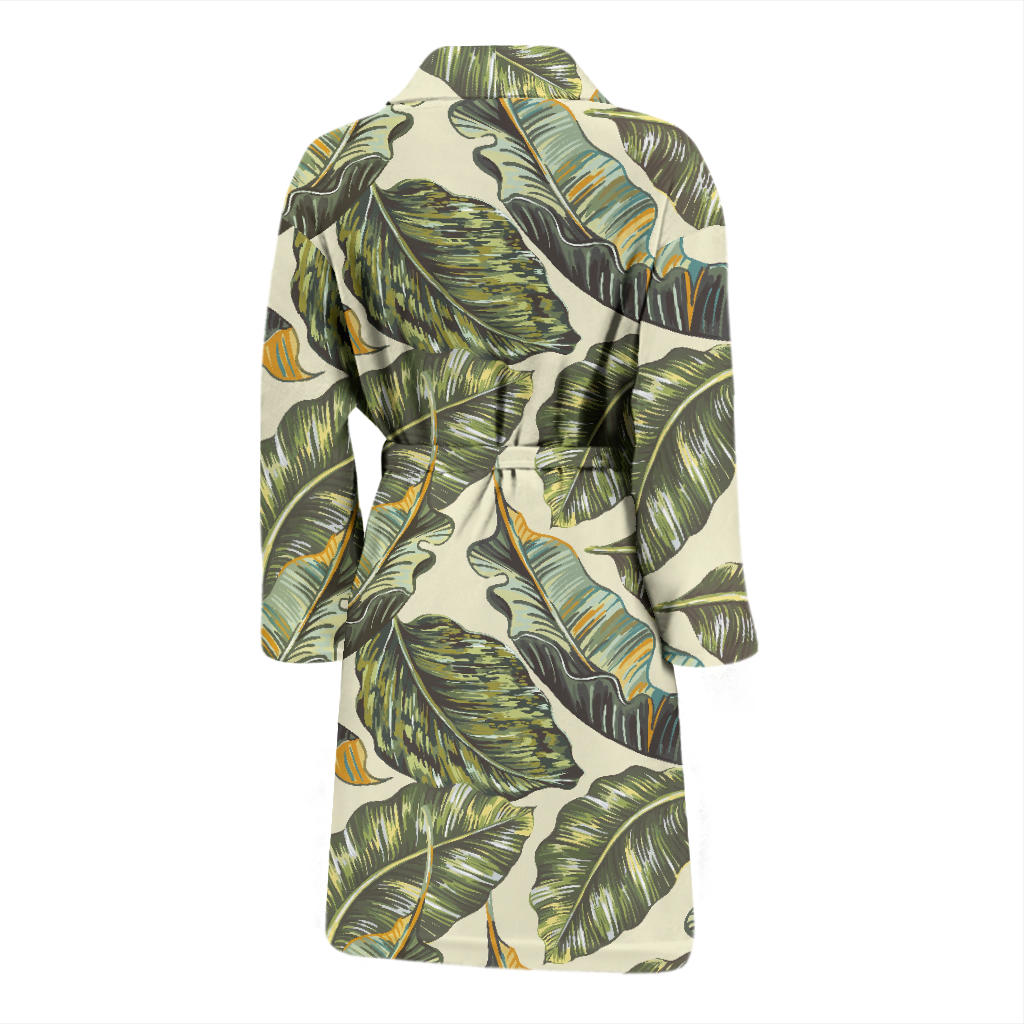Banana Leaf Pattern Print Design BL08 Men Bathrobe