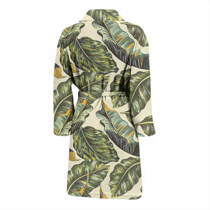 Banana Leaf Pattern Print Design BL08 Men Bathrobe
