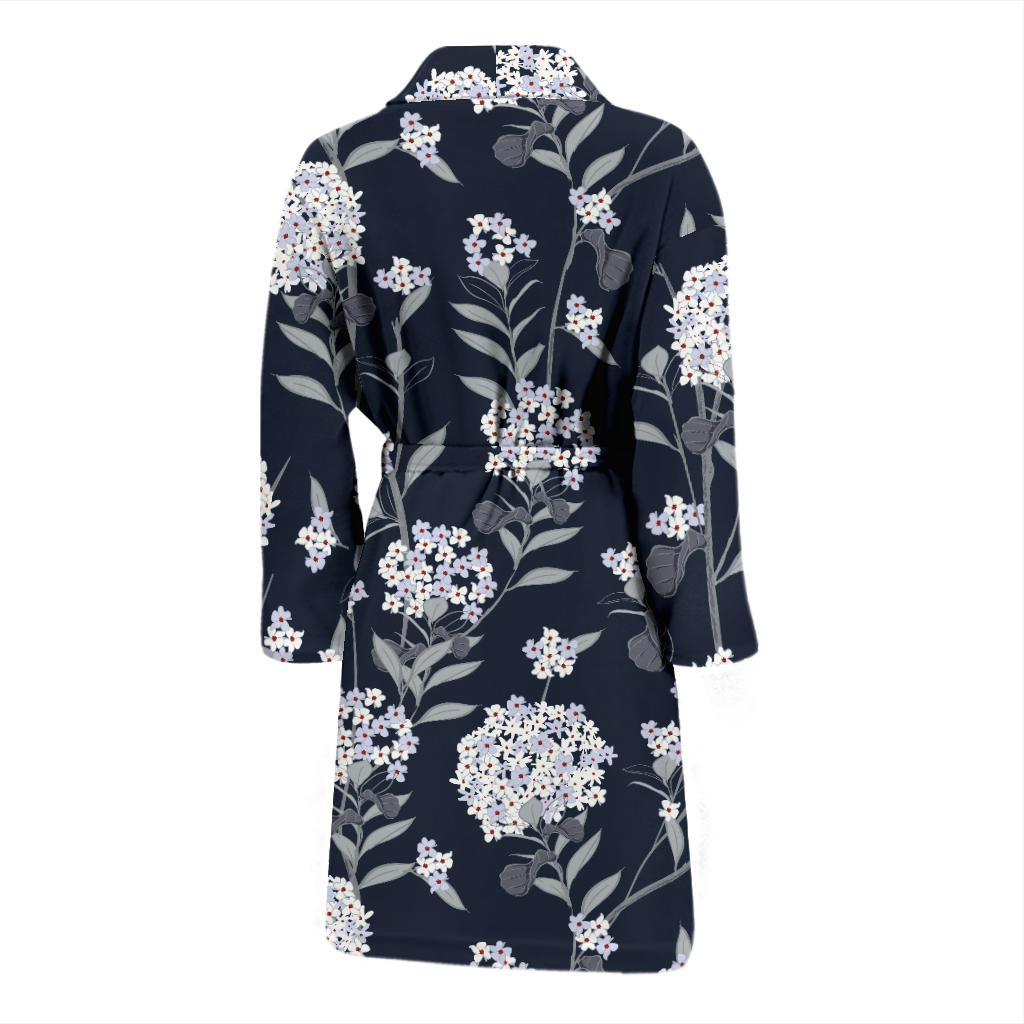 Hydrangea Pattern Print Design HD07 Men Bathrobe
